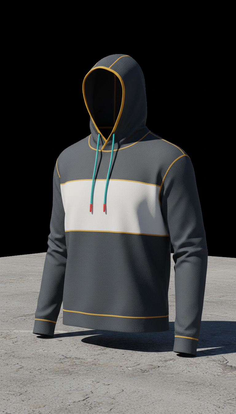 Mesh hoodie with urban grit